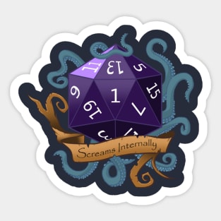 Screams Internally D20 Sticker